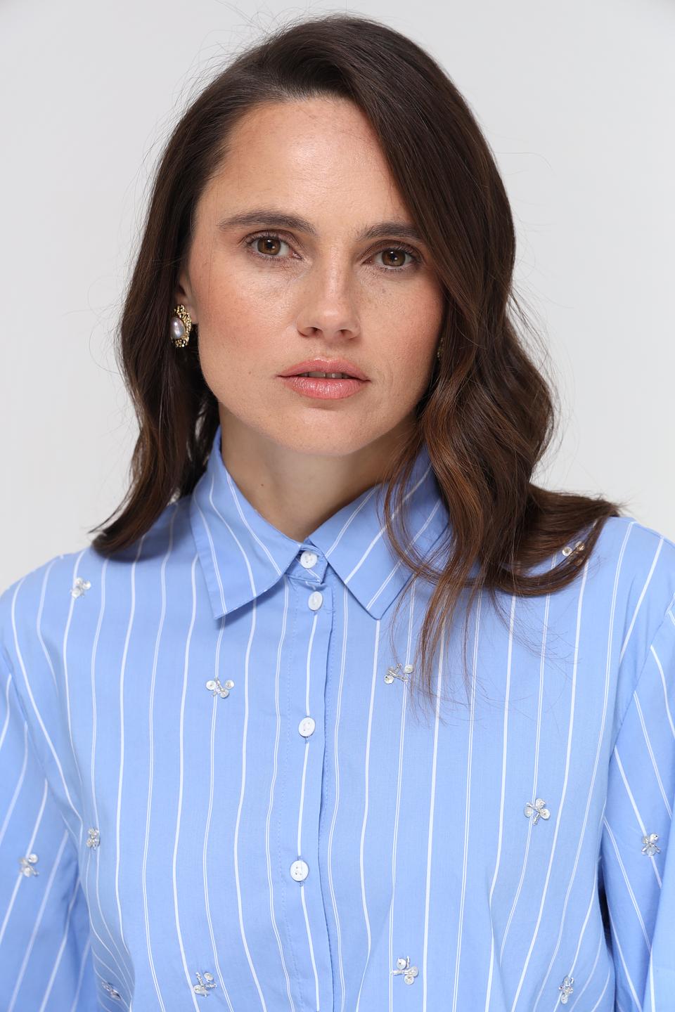 Рубашка Gerry Weber в полоску голубую