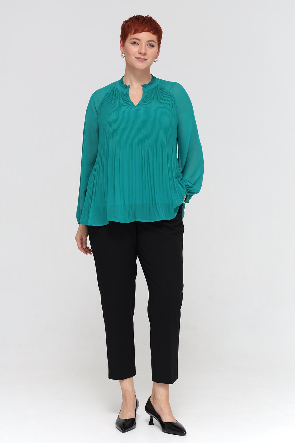 Блуза Samoon плиссированная изумрудная