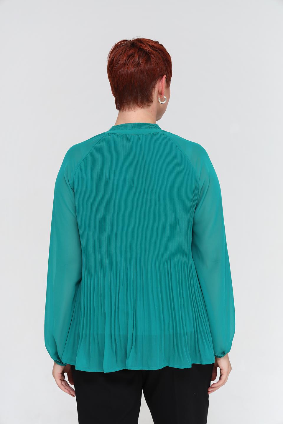 Блуза Samoon плиссированная изумрудная
