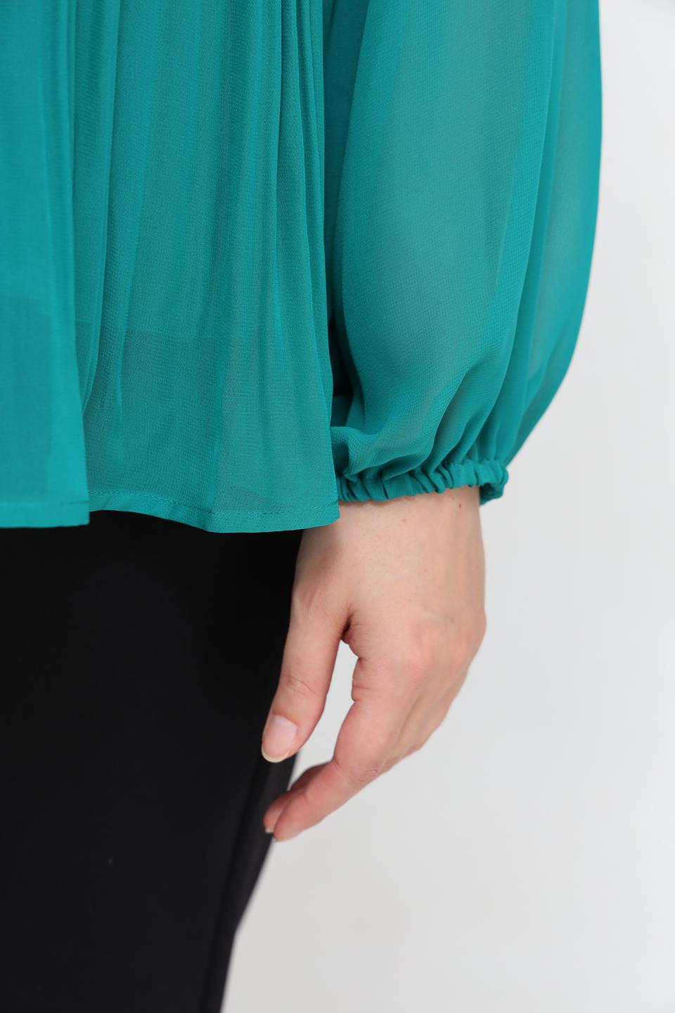 Блуза Samoon плиссированная изумрудная