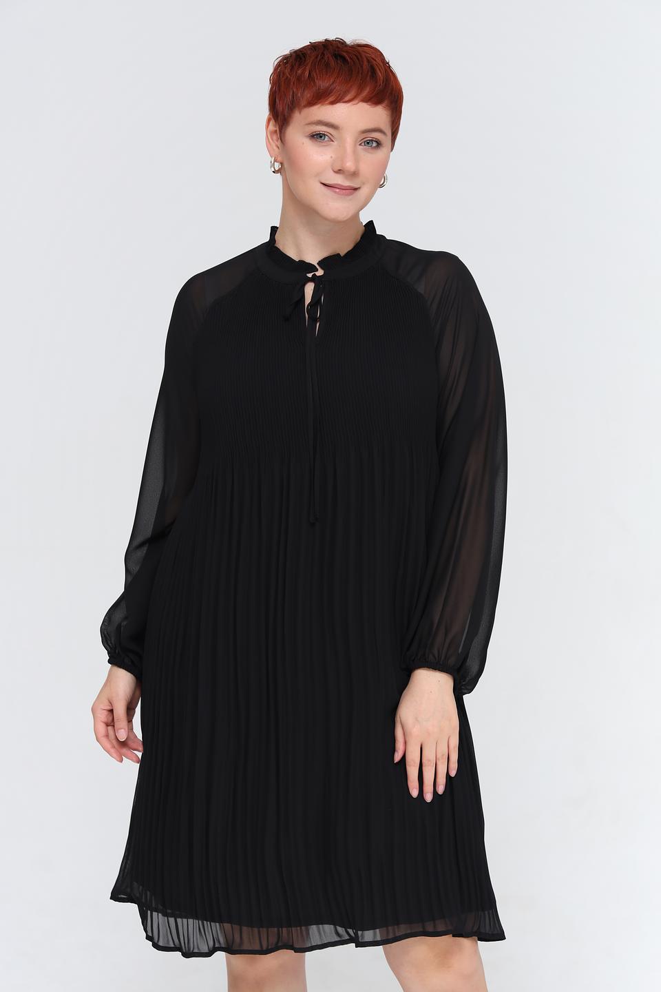 Платье Samoon чёрное с рукавами-фонариками