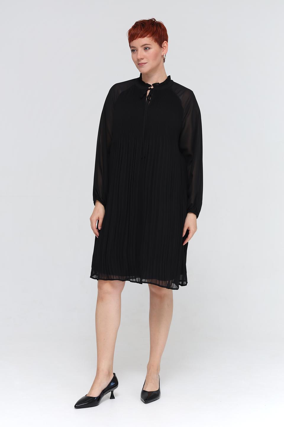 Платье Samoon чёрное с рукавами-фонариками