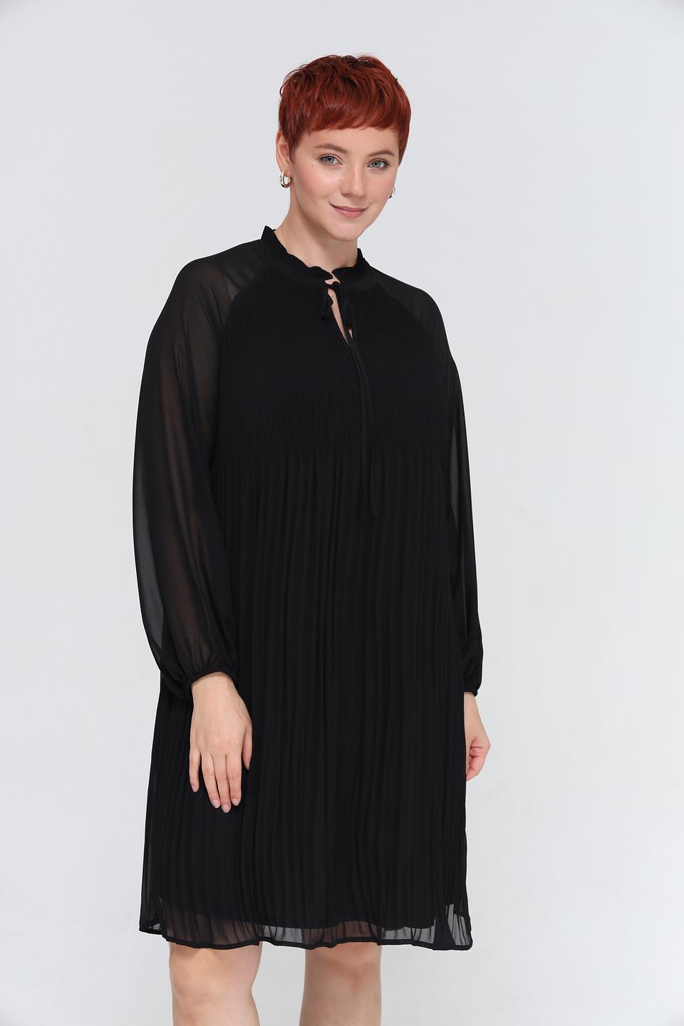 Платье Samoon чёрное с рукавами-фонариками