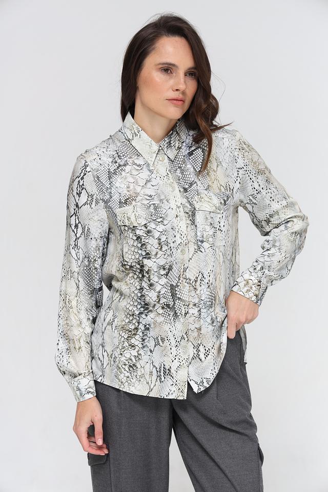Блуза Bianca с принтом змеи