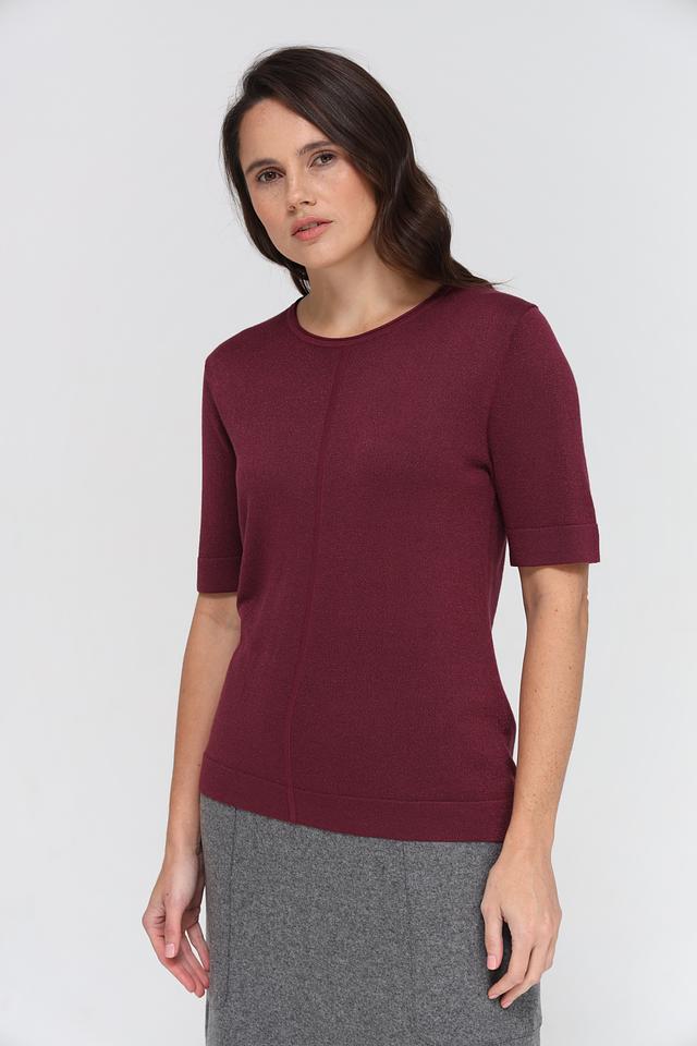 Пуловер Bianca с 3/4 рукавом бордовый