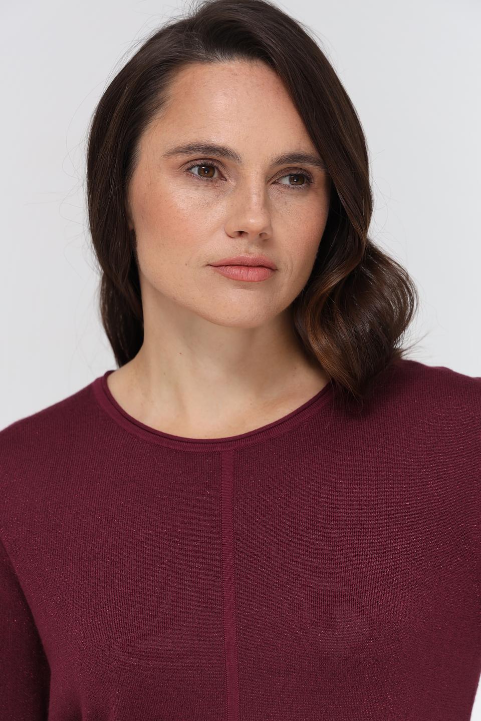 Пуловер Bianca с 3/4 рукавом бордовый