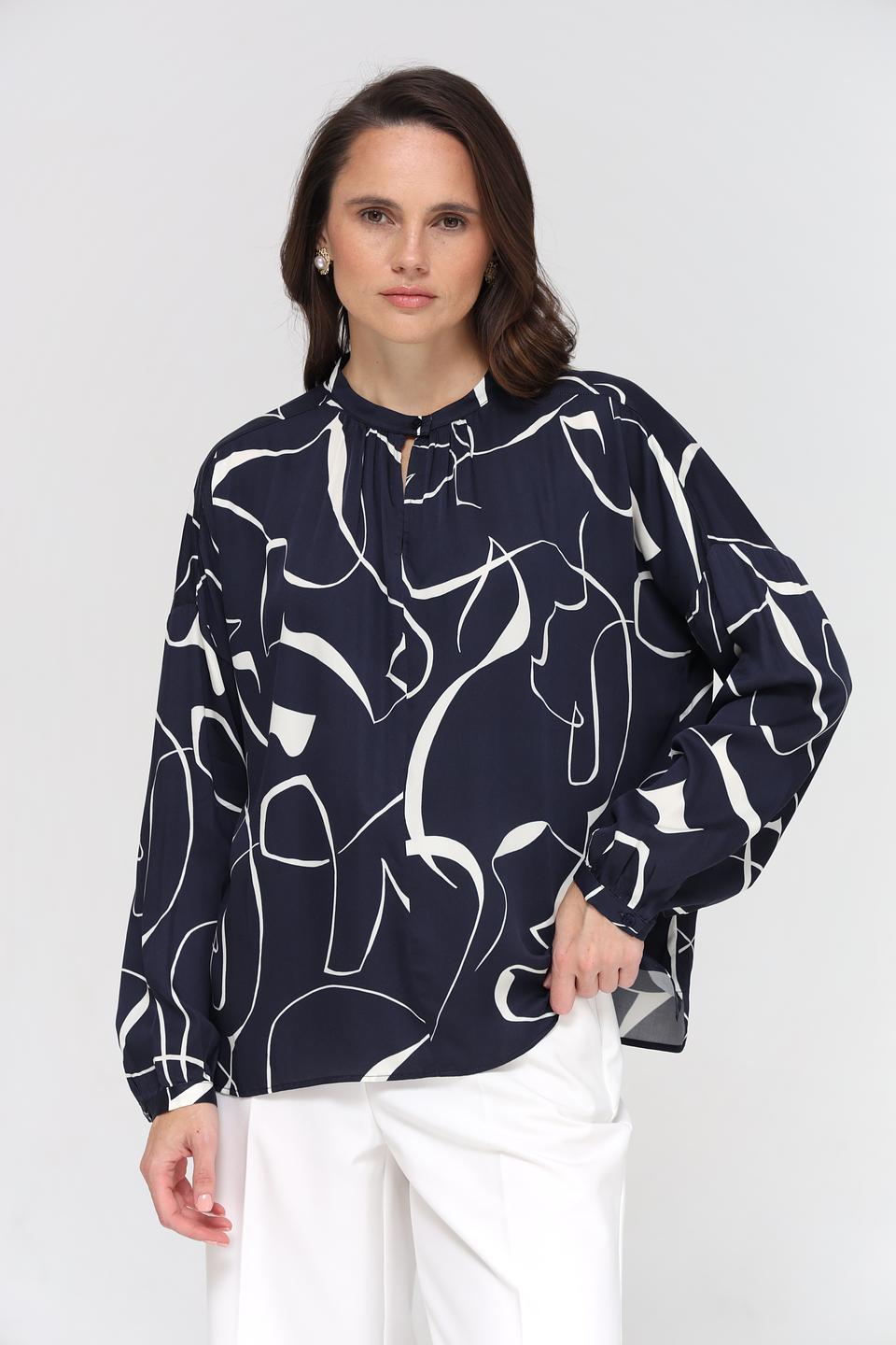 Блуза Bugatti с абстрактным рисунком