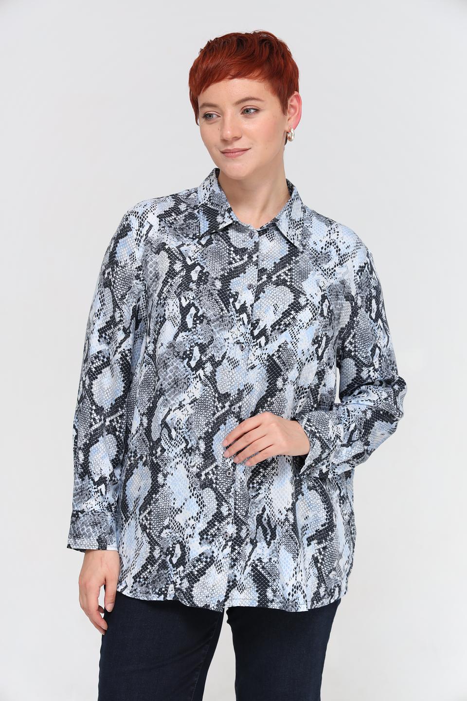 Блуза Lebek с принтом reptile