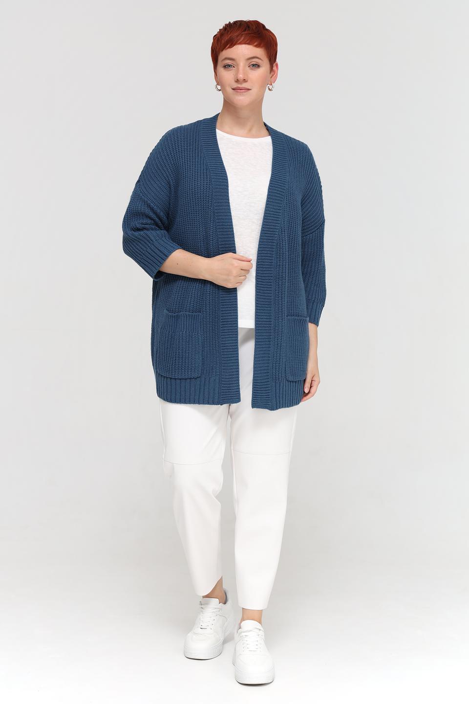 Жакет Frapp вязаный синий