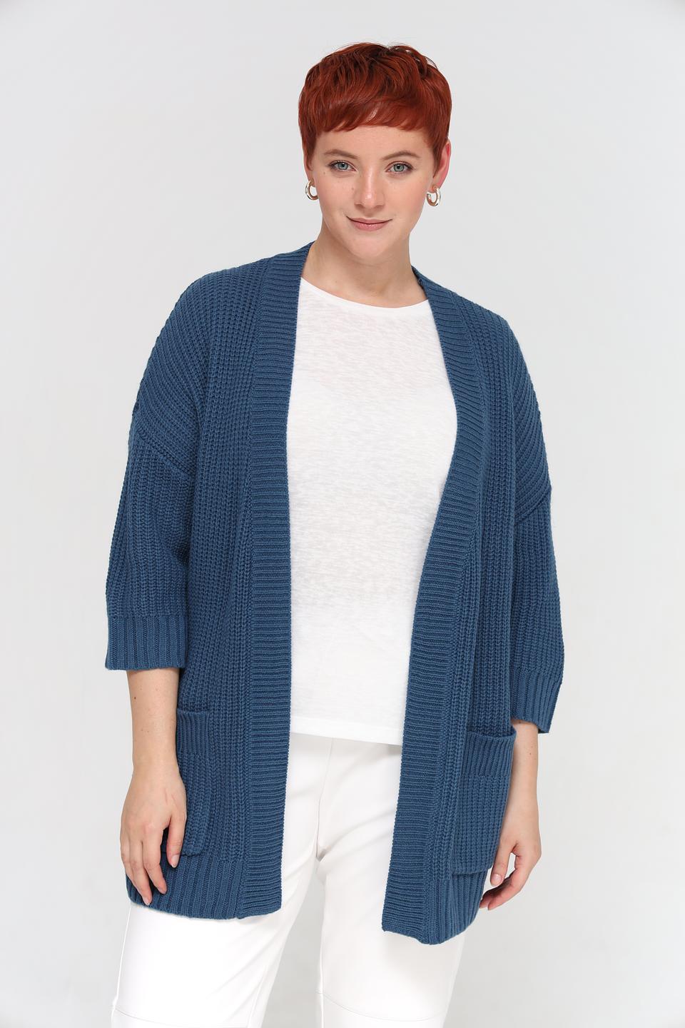 Жакет Frapp вязаный синий