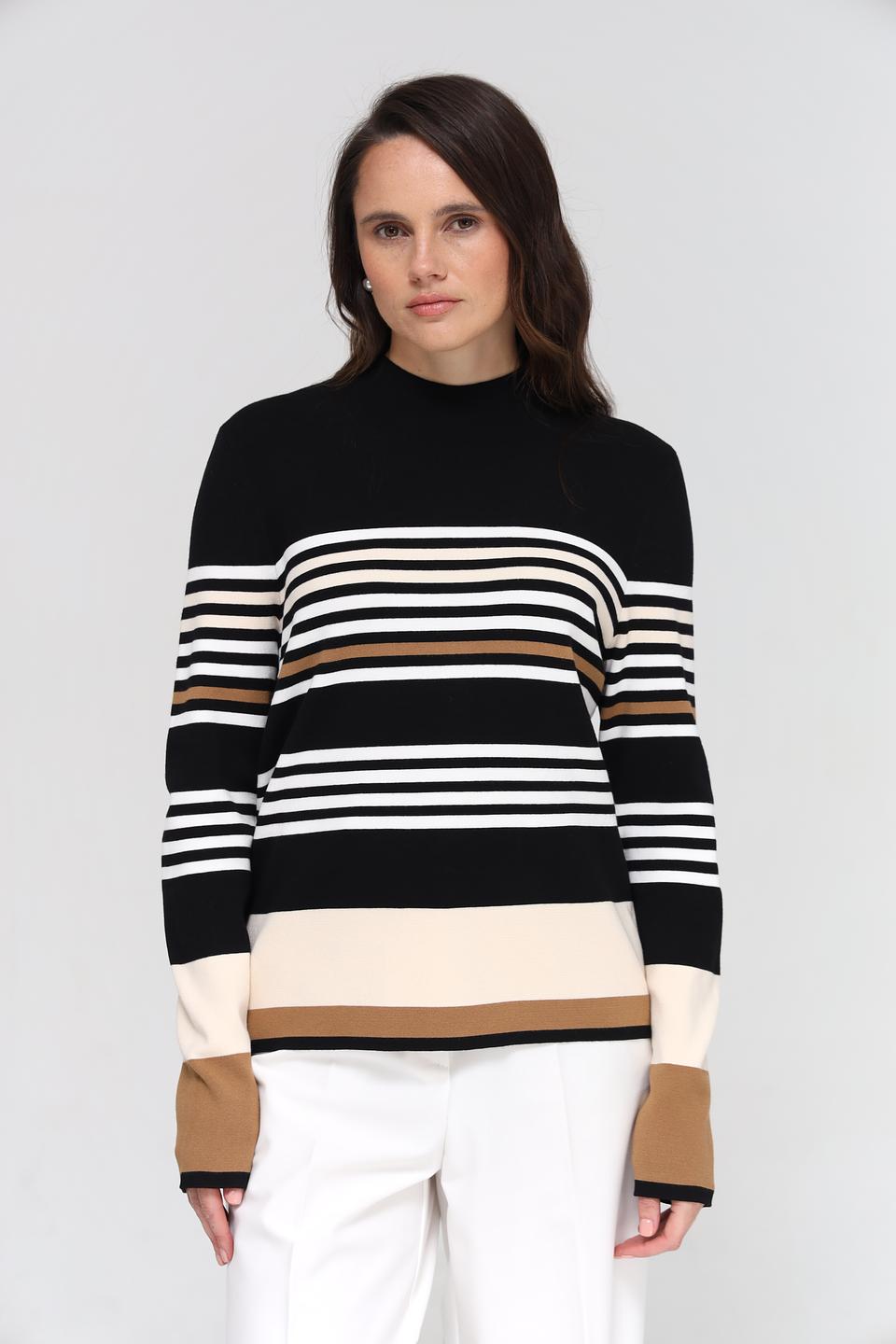 Пуловер Gerry Weber в полоску чёрный