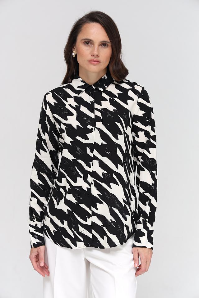 Блуза Gerry Weber в абстрактный принт чёрно-белая