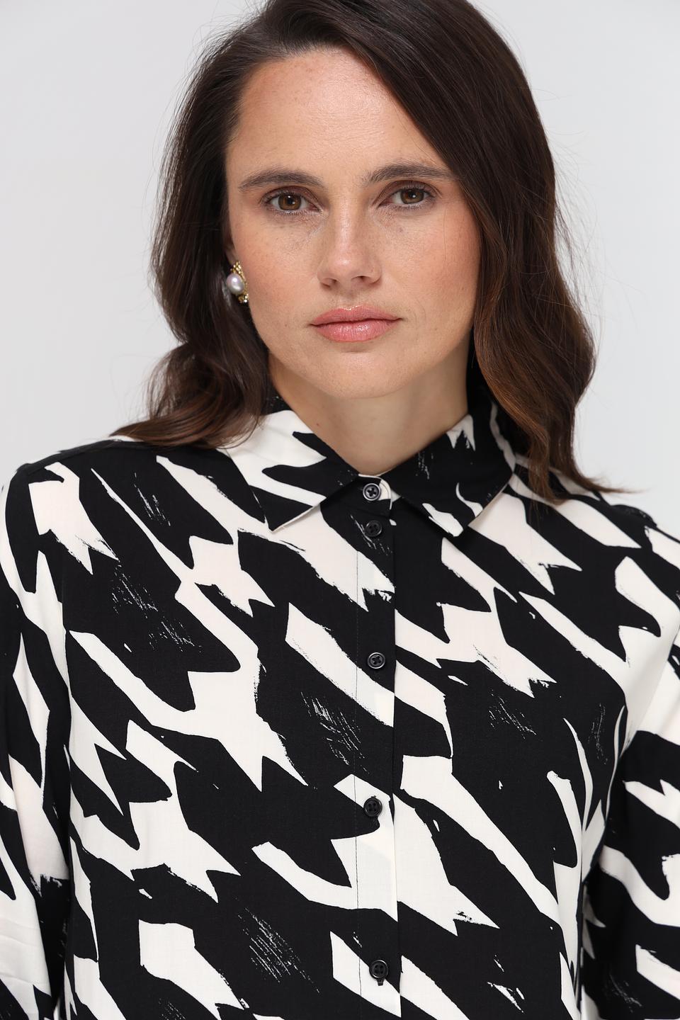 Блуза Gerry Weber в абстрактный принт чёрно-белая