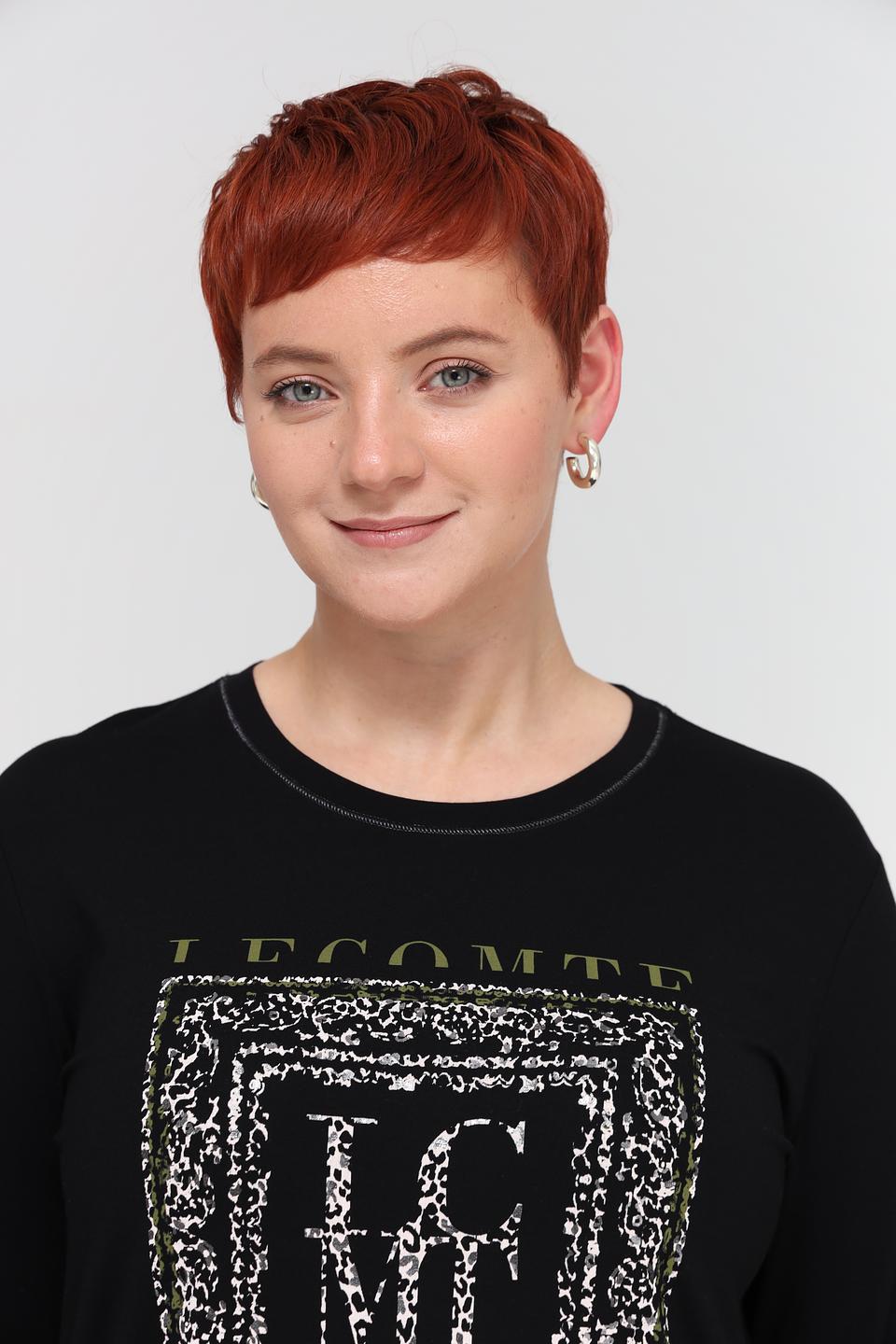 Футболка Lecomte с логотипом чёрная