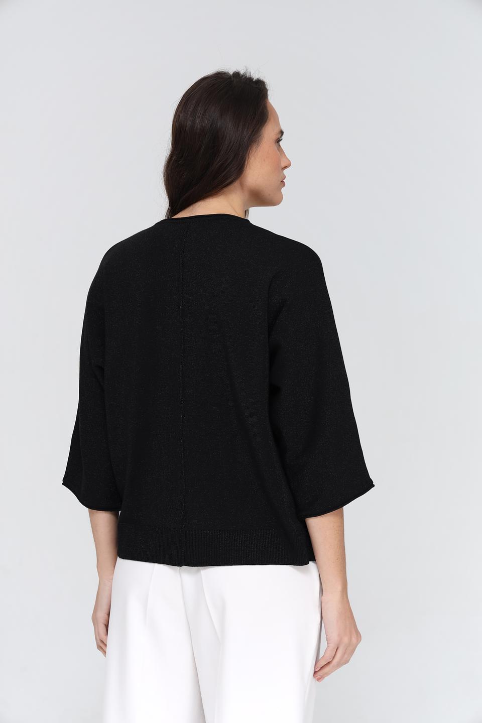 Пуловер Lecomte чёрный с V-образным вырезом