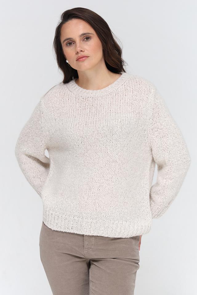 Пуловер Oui вязаный бежевый