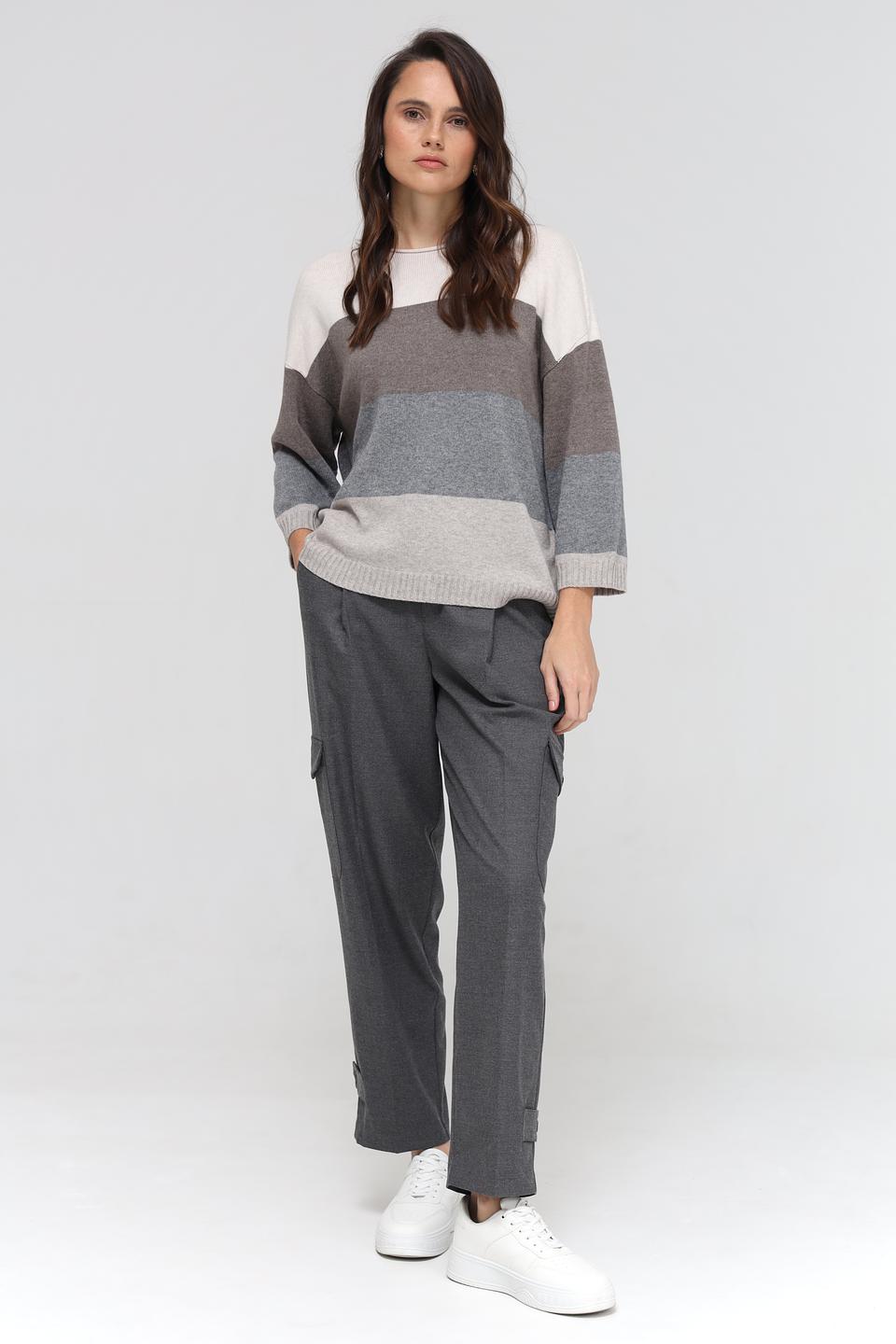 Брюки клёш Oui серые