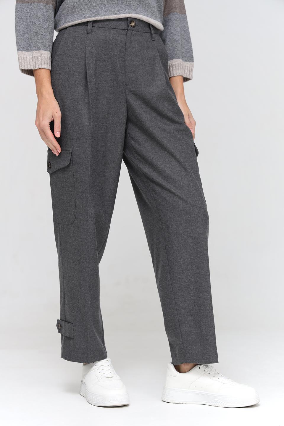 Брюки клёш Oui серые