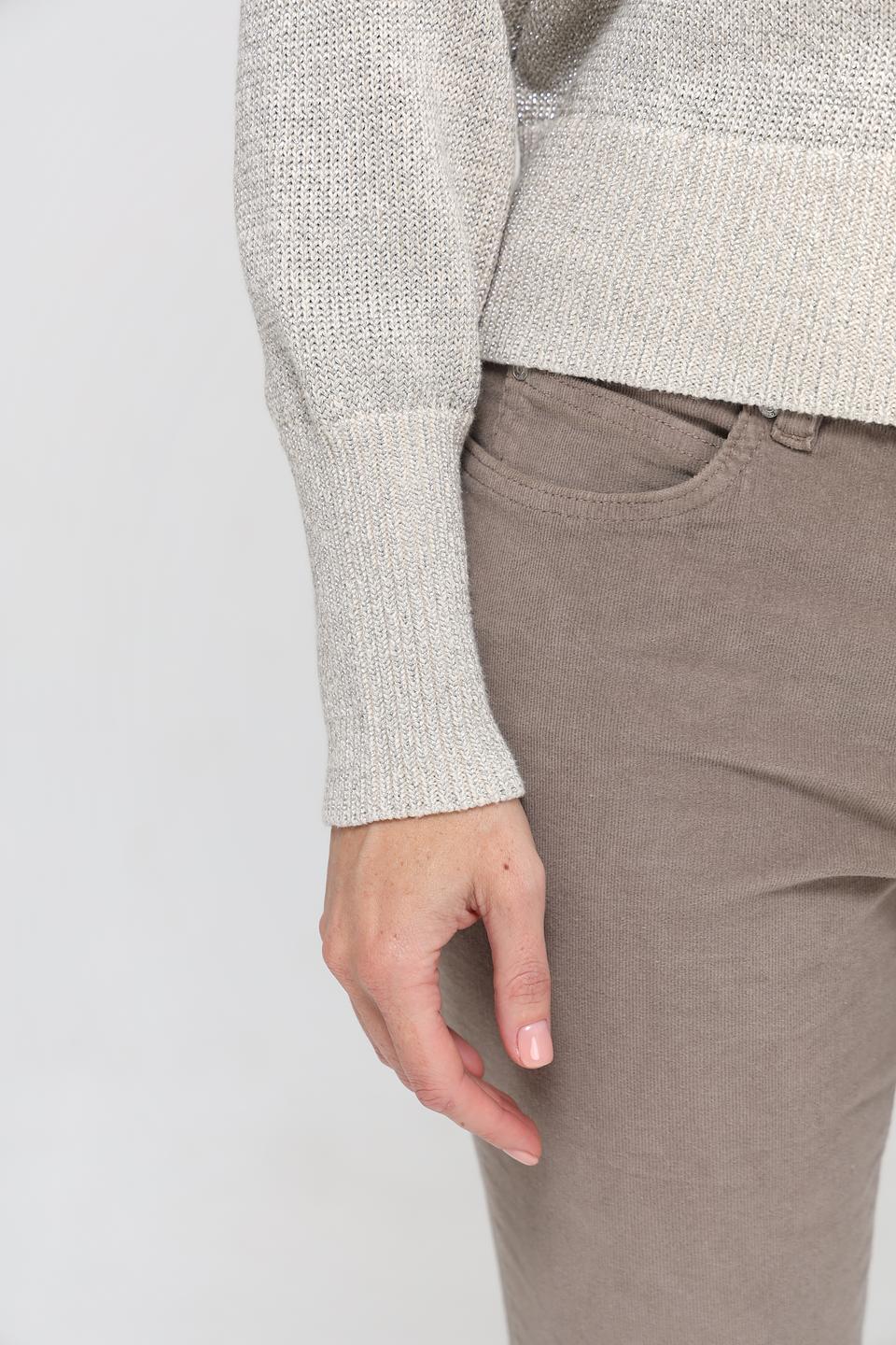 Пуловер Oui бежевый с люрексом