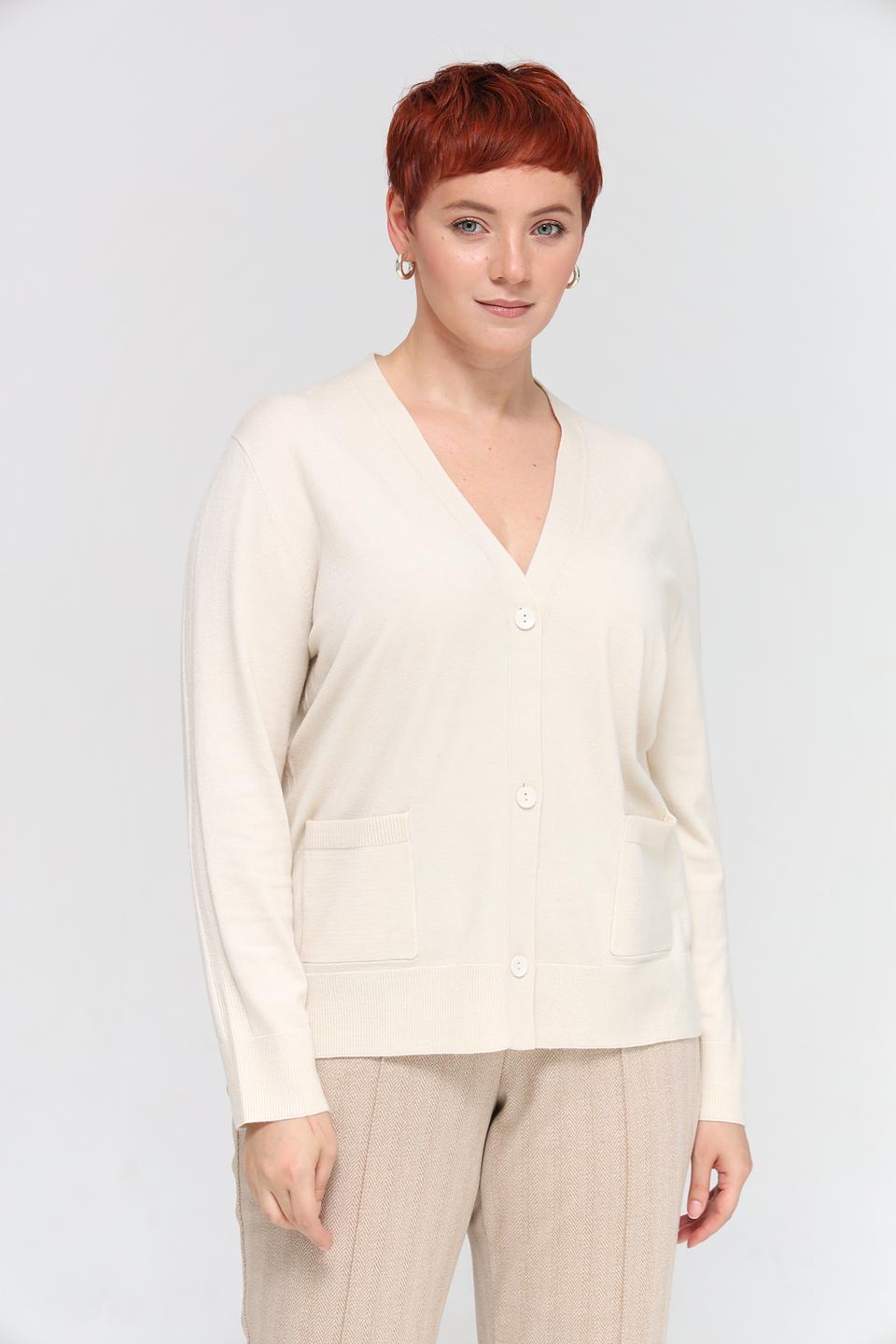 Жакет Lebek вязаный бежевый