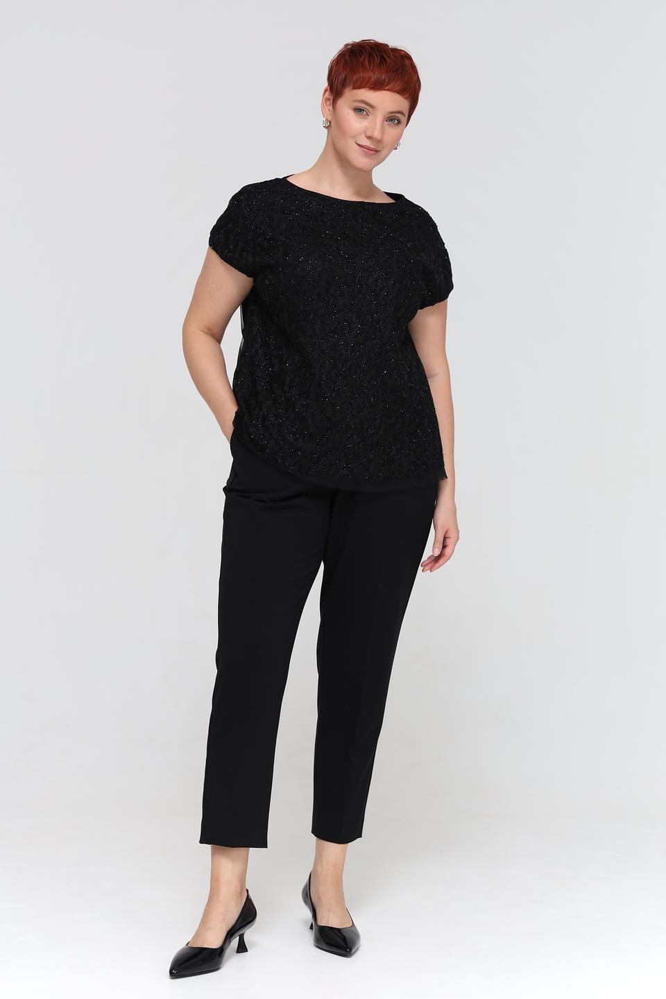 Блуза Marc Cain с вышивкой чёрная