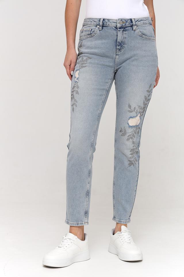 Джинсы Monari с вышивкой голубые
