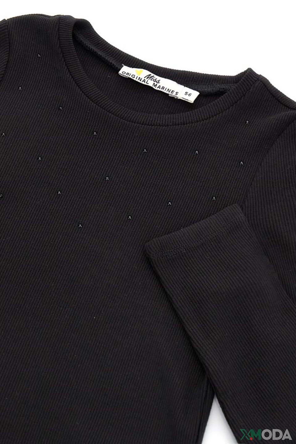 Футболка Original Marines дев. чёрная с декором