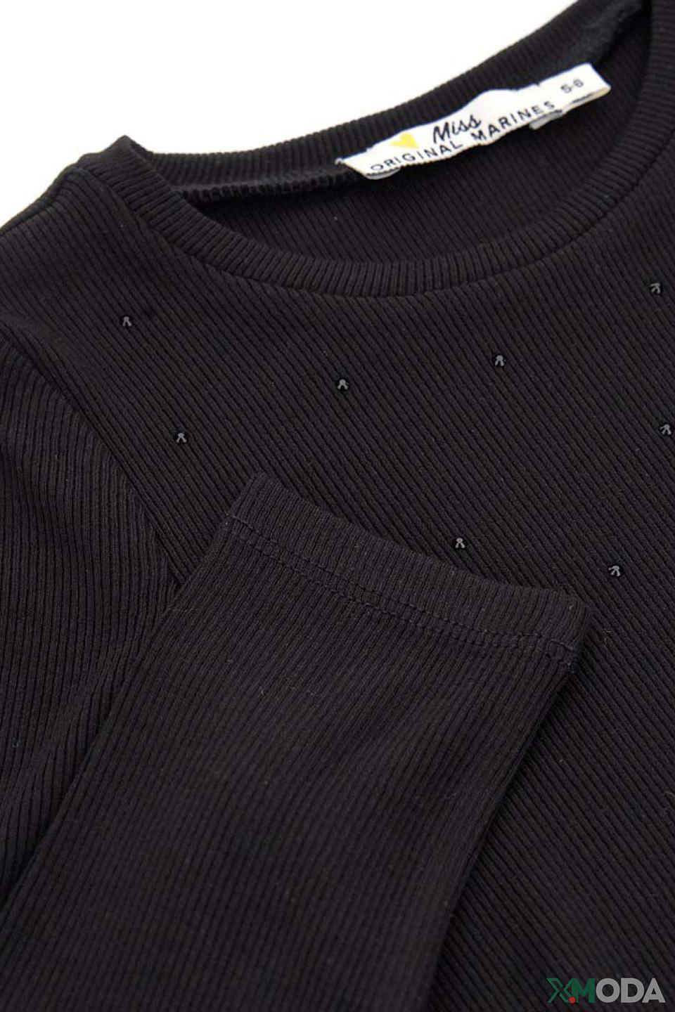 Футболка Original Marines дев. чёрная с декором