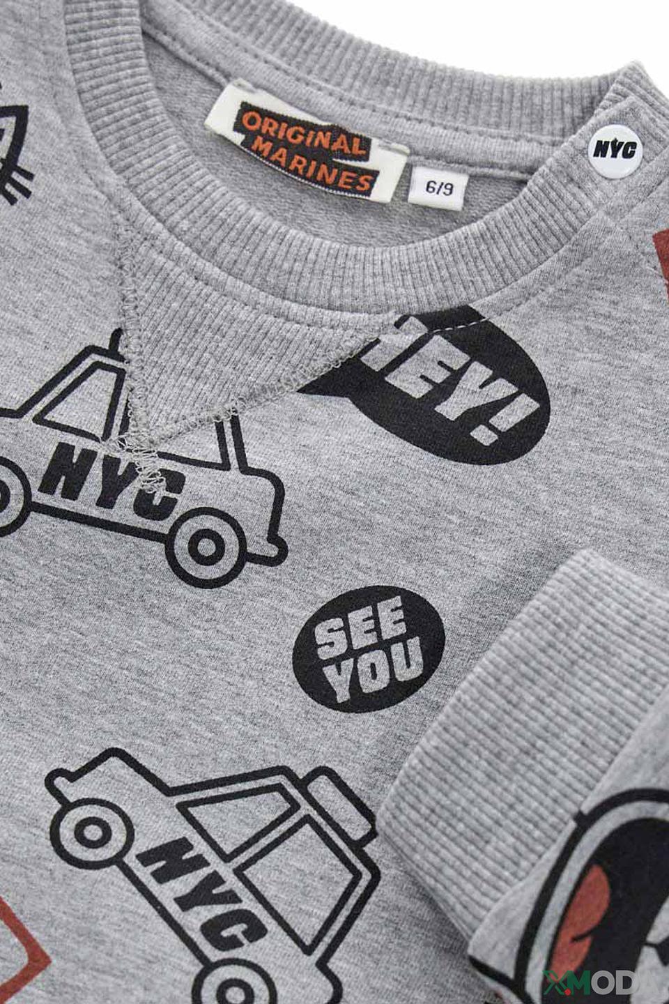 Свитшот Original Marines серый с принтом