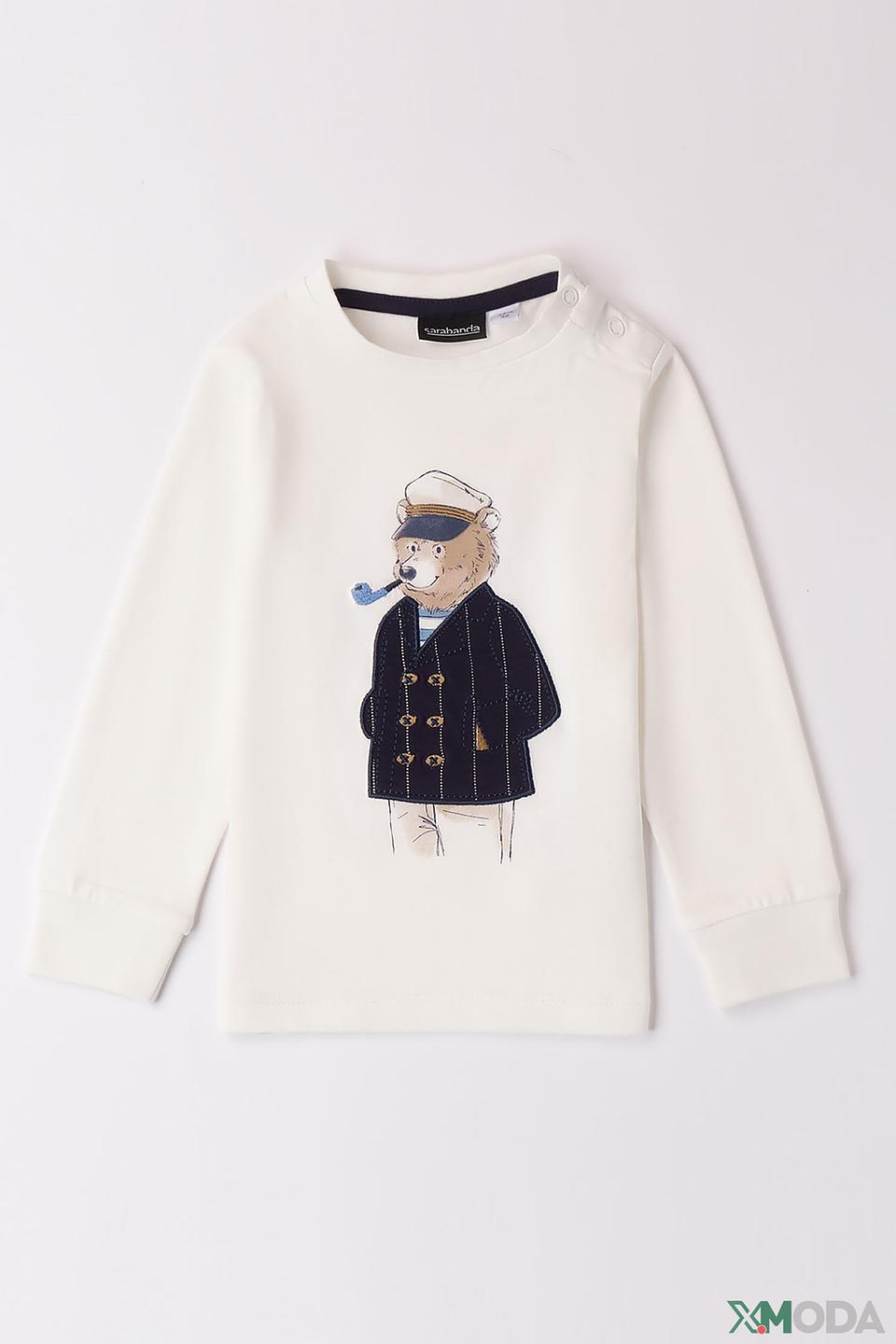 Джемпер Sarabanda с медведем кремовый