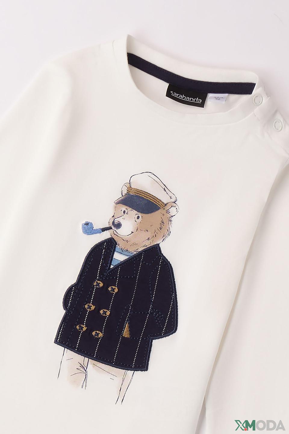 Джемпер Sarabanda с медведем кремовый