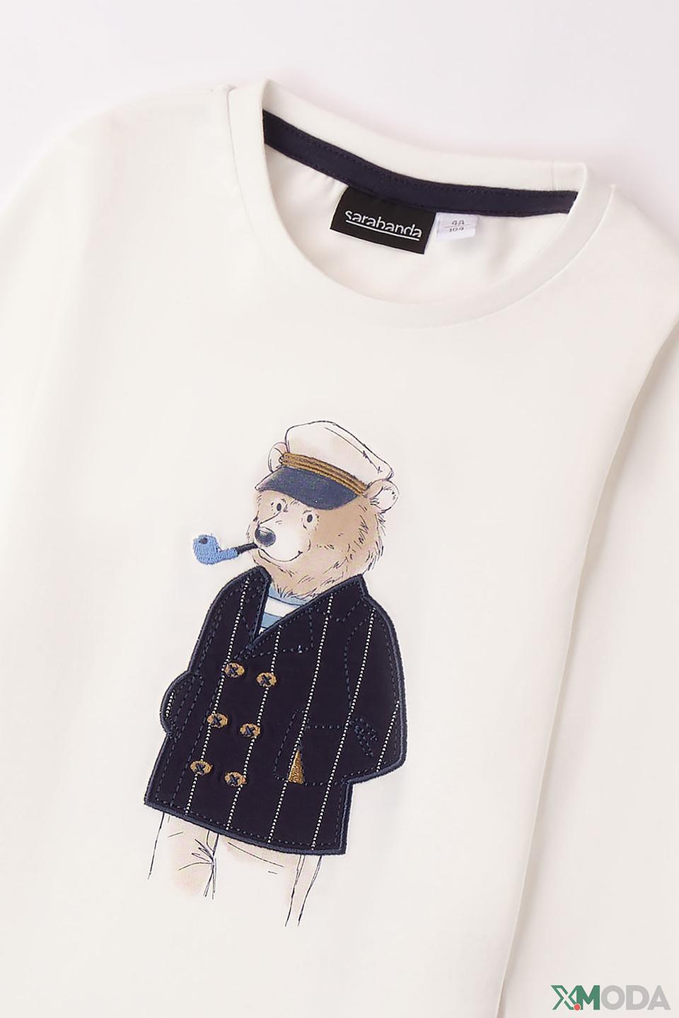 Джемпер Sarabanda с медведем кремовый