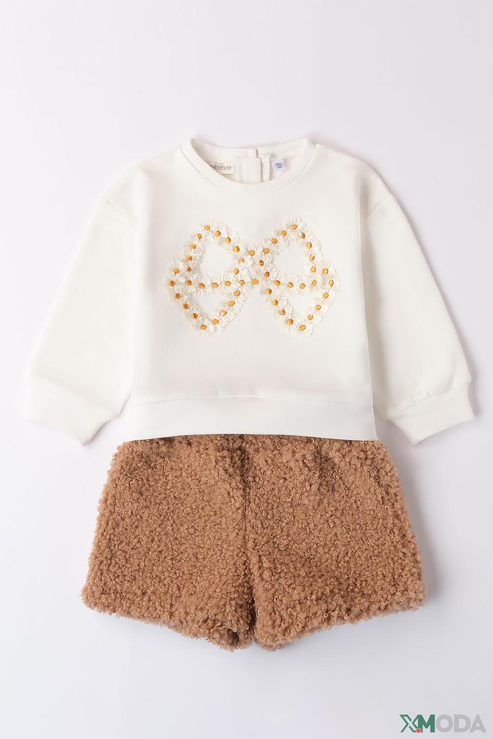 Джемпер Sarabanda с бантиком кремовый