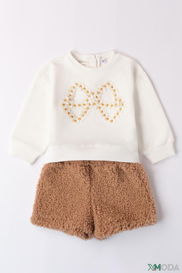 Джемпер Sarabanda с бантиком кремовый