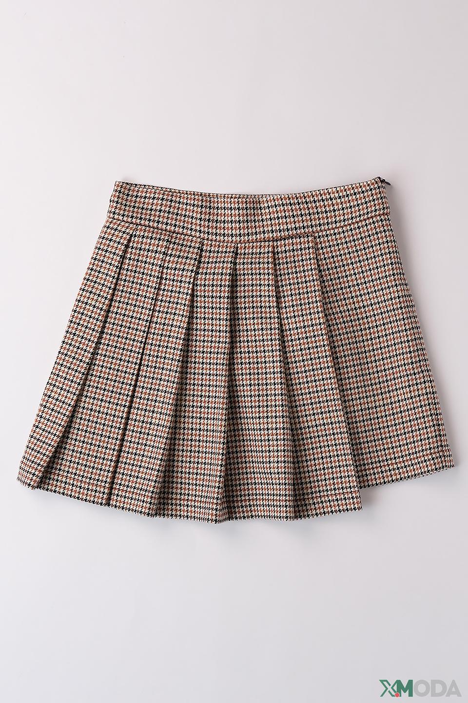 Юбка Ido дев. в клетку коричневая
