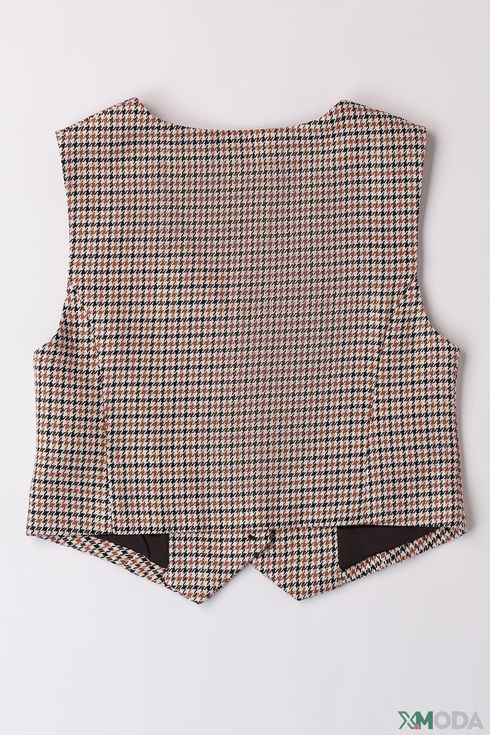Жилет Ido дев. клетка коричневый