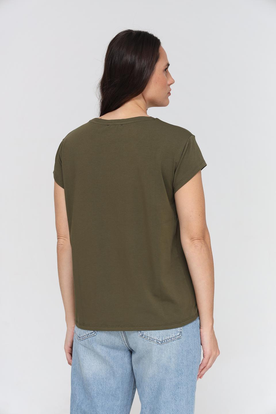 Футболка More and More с логотипом хаки