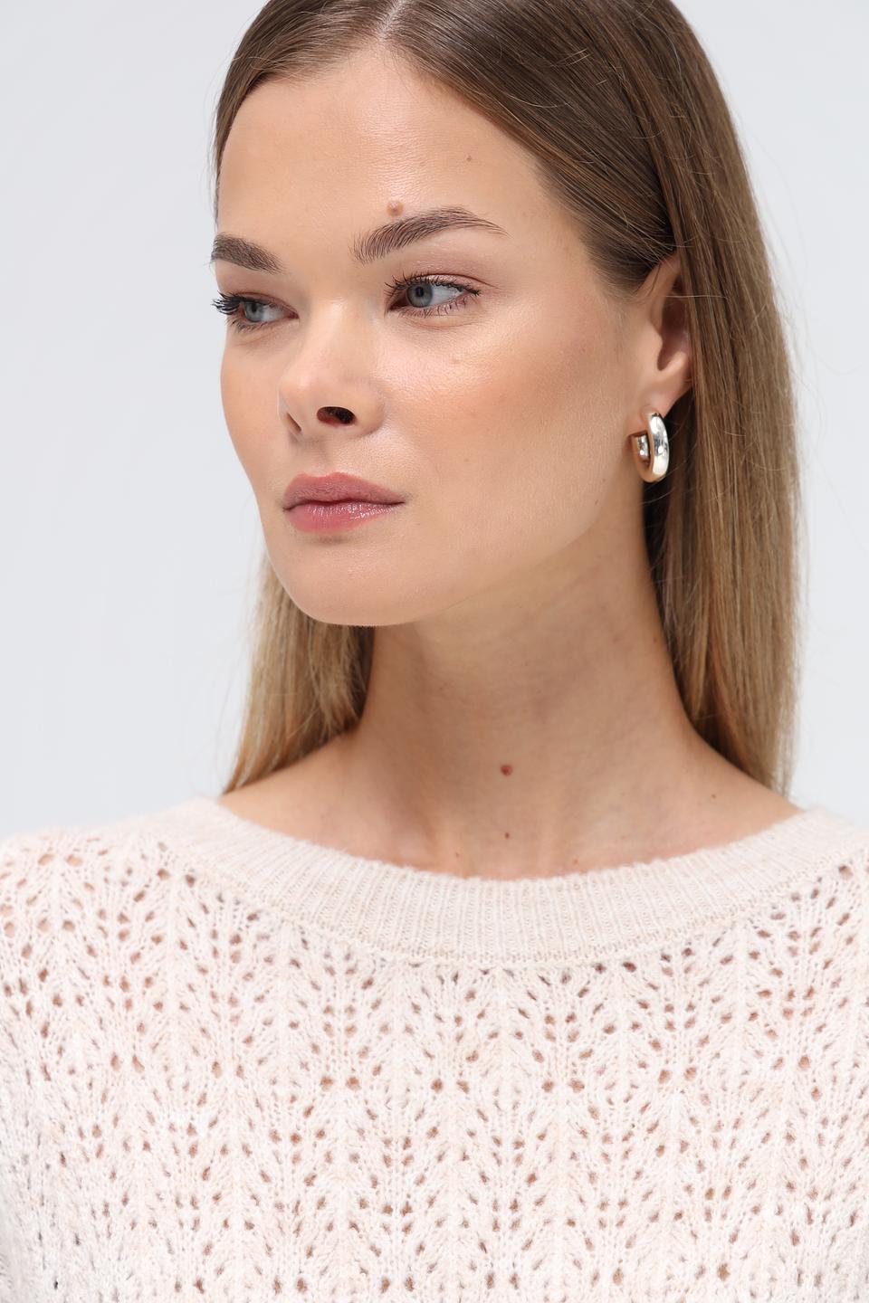 Пуловер More and More ажурный бежевый