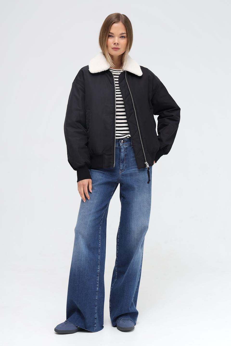 Куртка Marc O Polo DENIM с меховым воротником чёрная