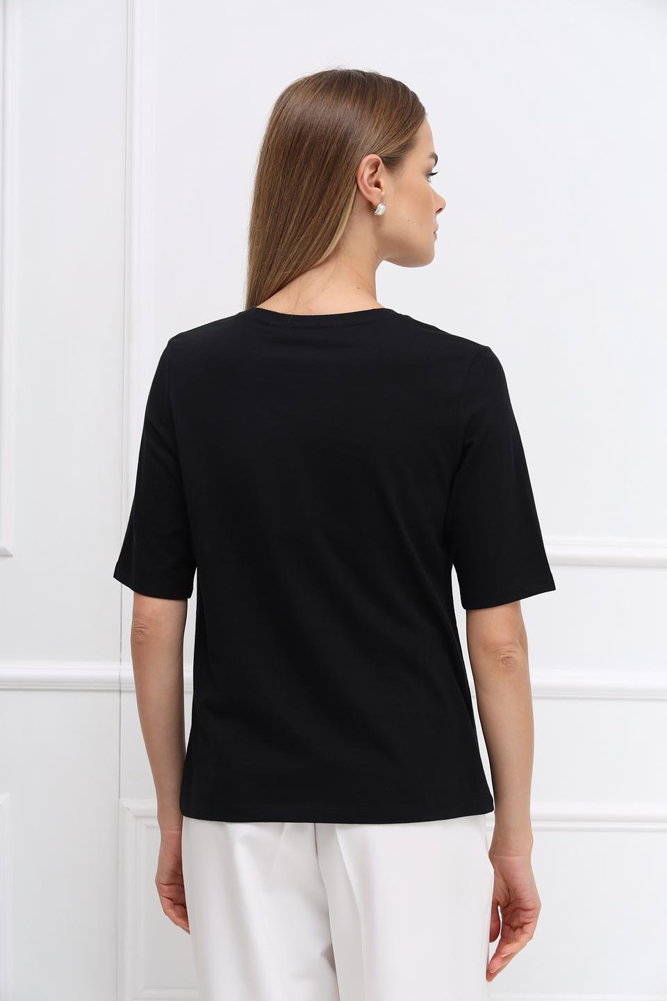 Футболка Taifun с вышивкой чёрная