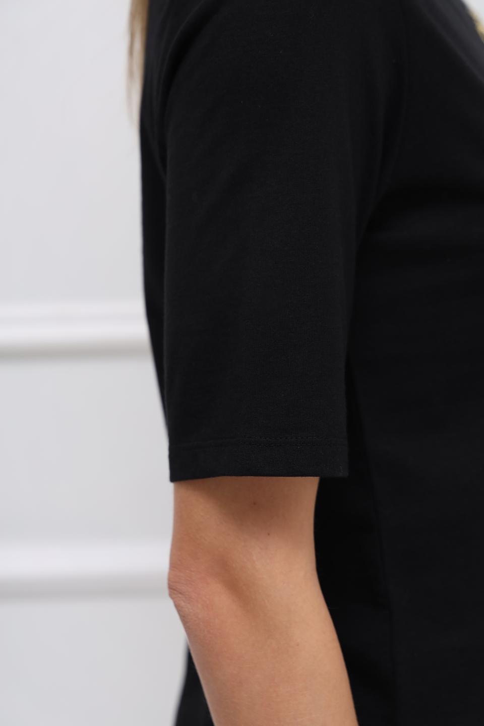 Футболка Taifun с вышивкой чёрная