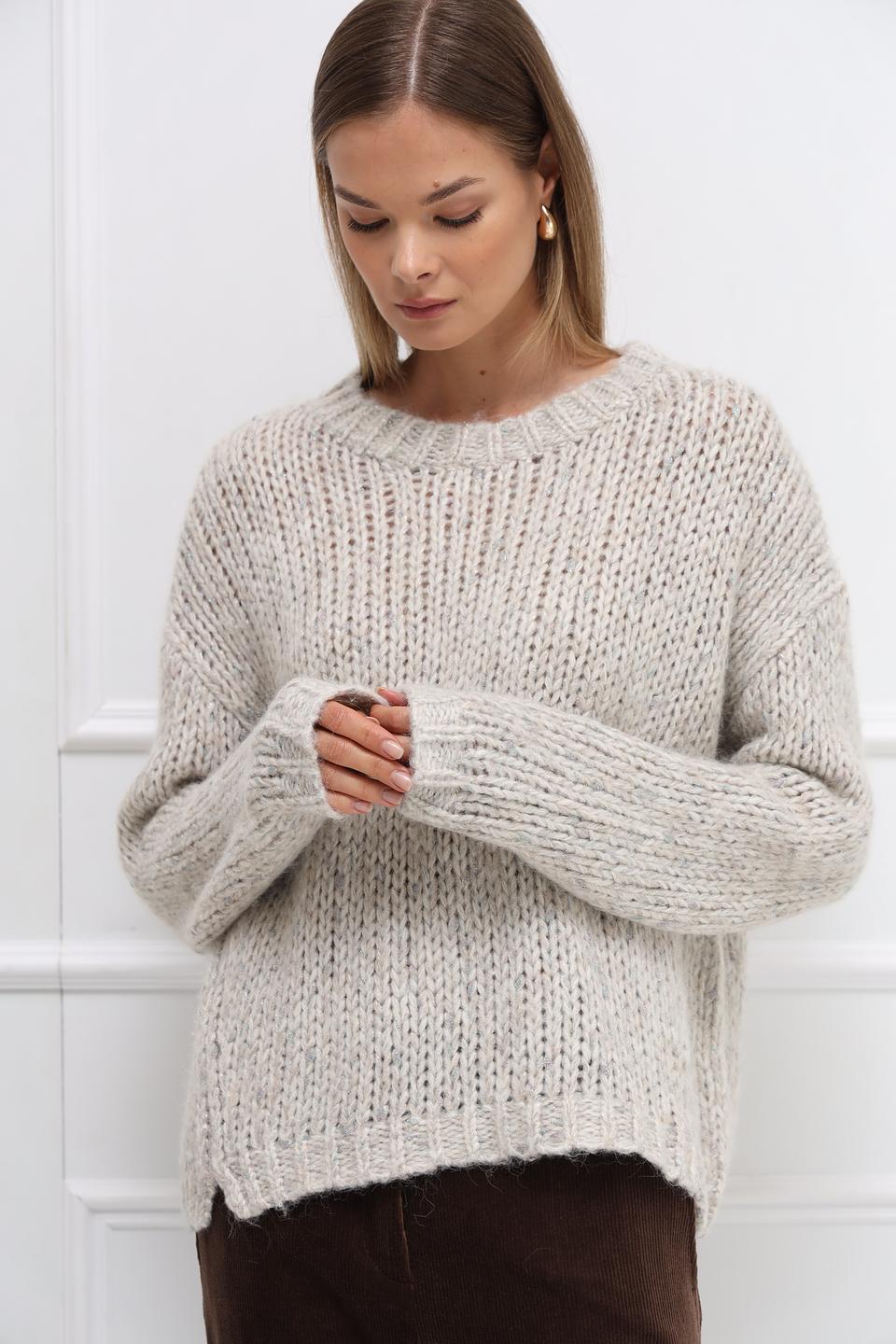 Пуловер Catnoir объёмный бежевый