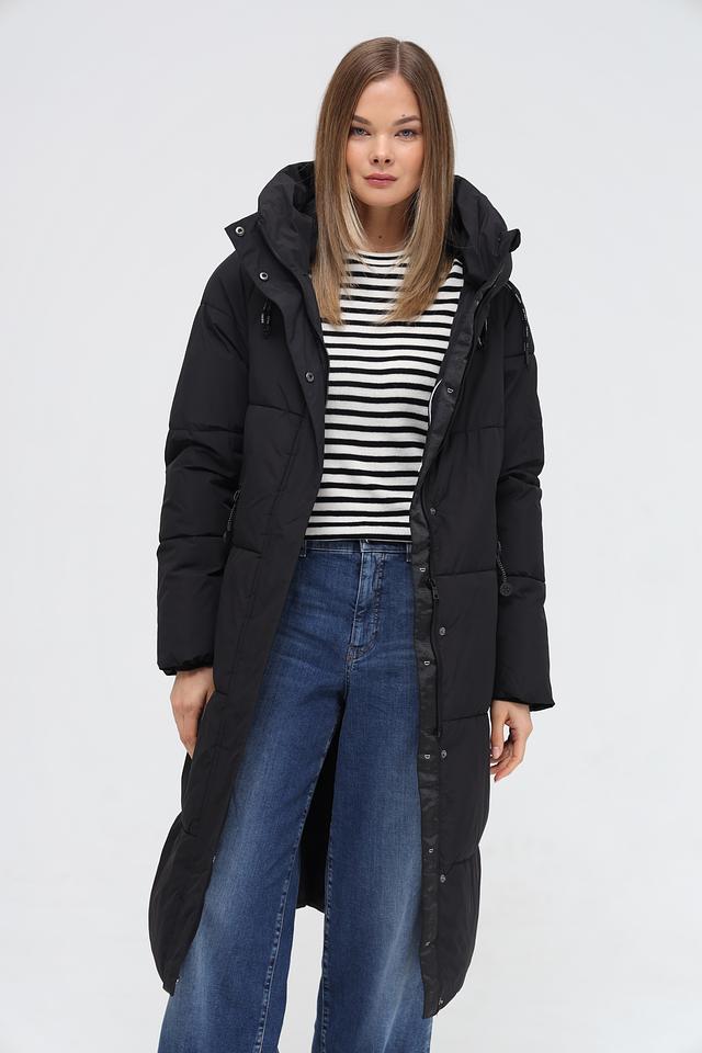 Пальто District стеганое чёрное