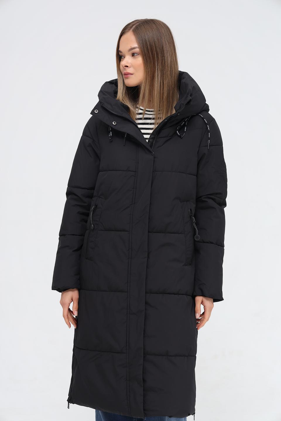 Пальто District стеганое чёрное