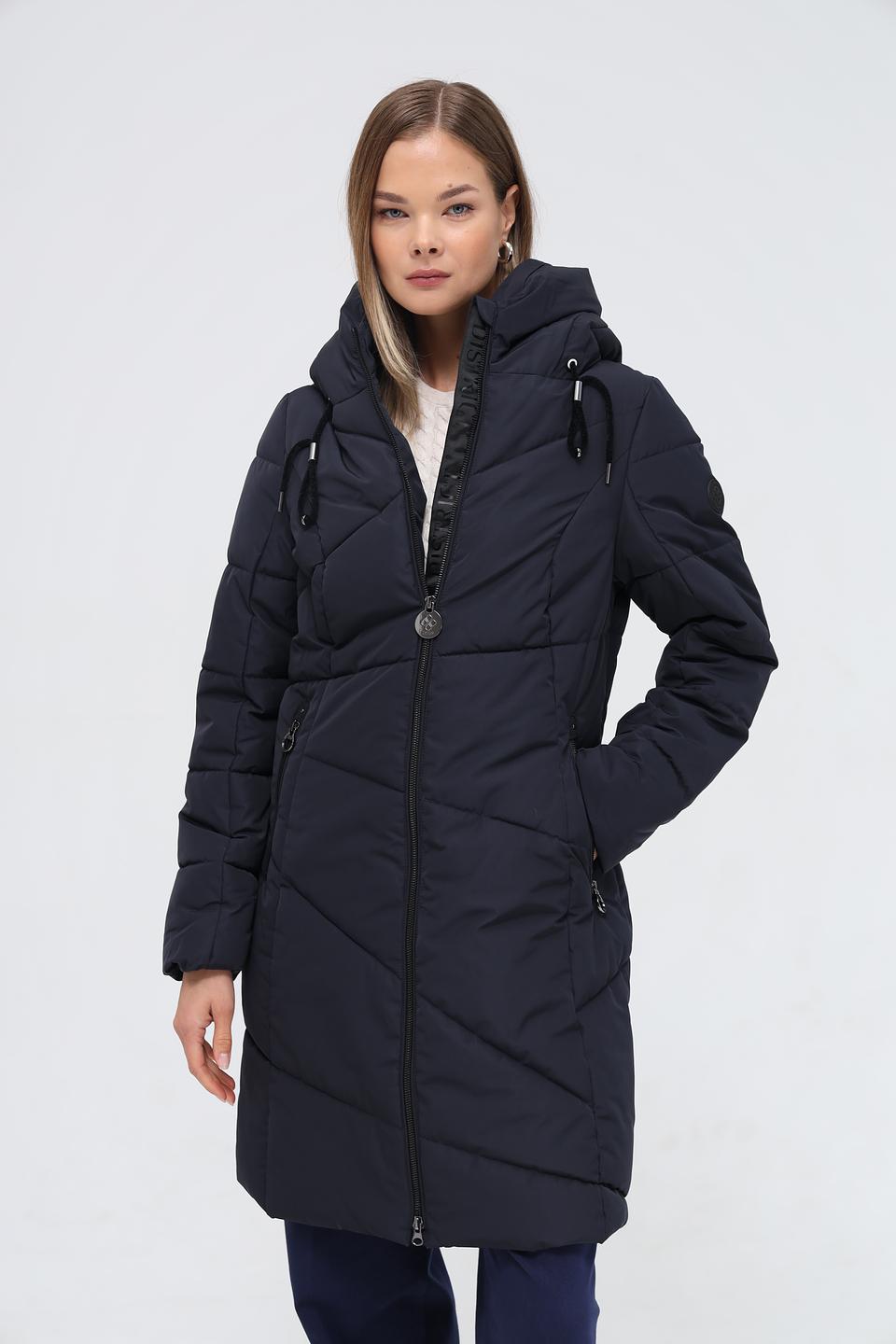 Пальто District стеганое чёрное