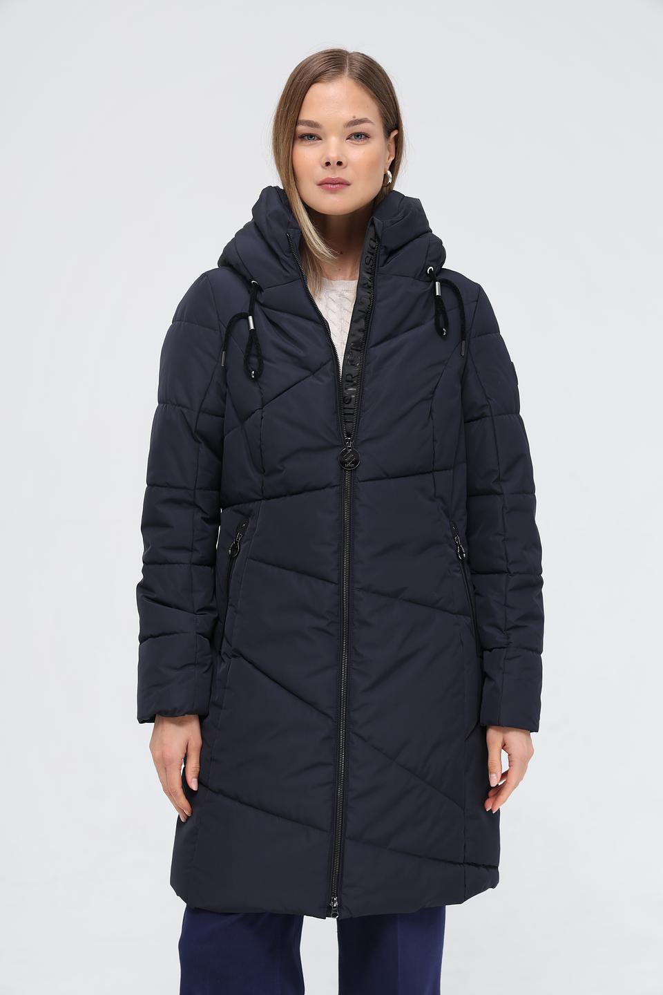 Пальто District стеганое чёрное