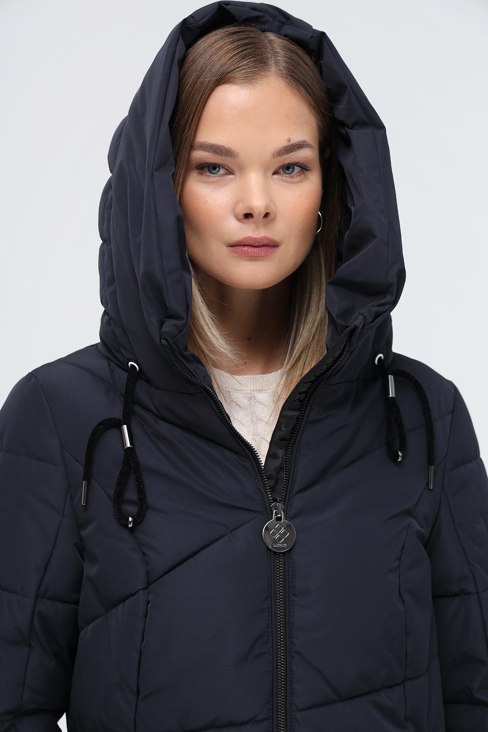 Пальто District стеганое чёрное