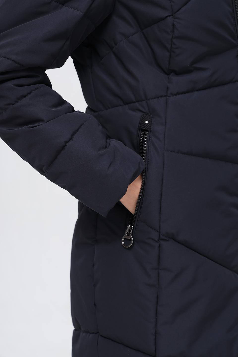 Пальто District стеганое чёрное