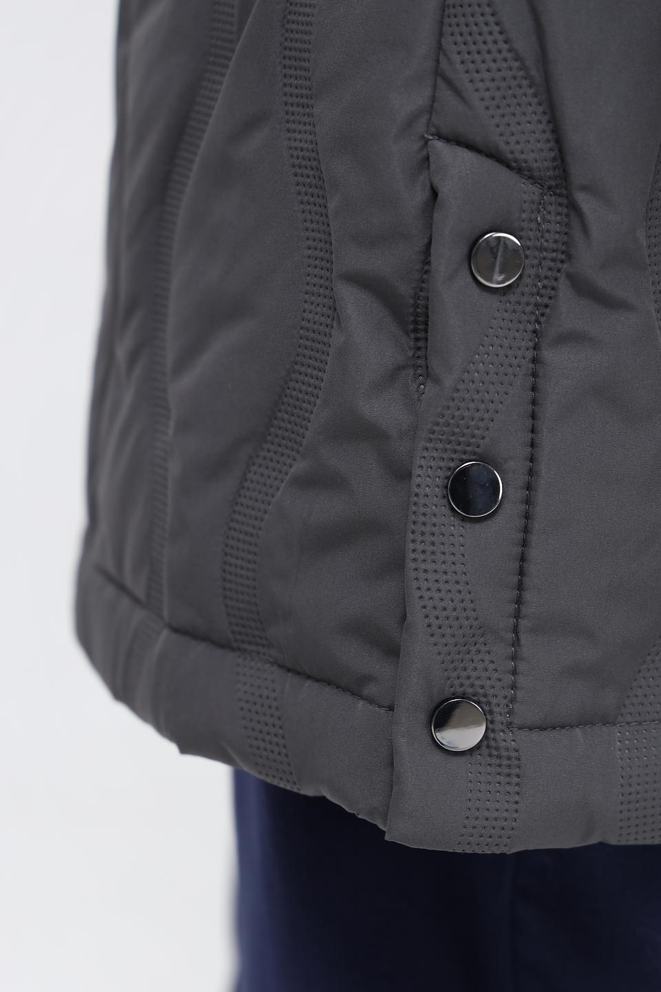 Пальто District стеганое серое