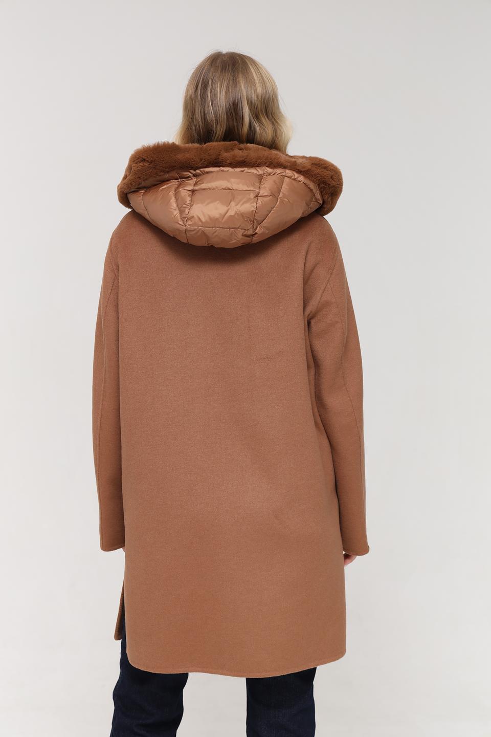 Пальто Milestone с капюшоном коричневое